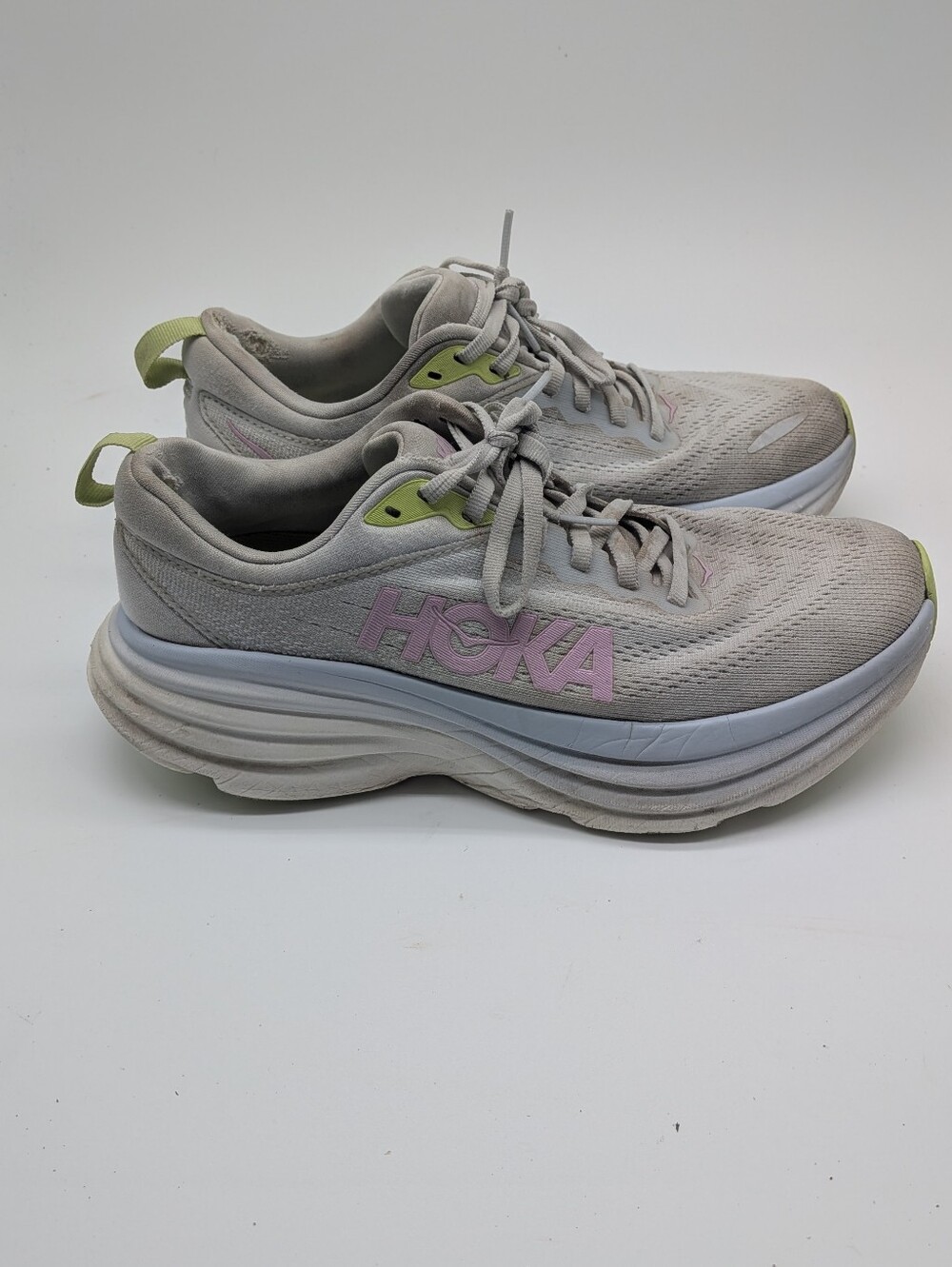 HOKA Bondi 8 Women's Running Shoes Harbor Mist Lunar Rock Gray Size 8B